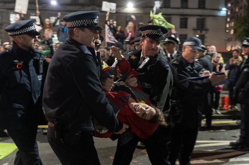 Foto arrestatie Extinction Rebellion Londen 2019